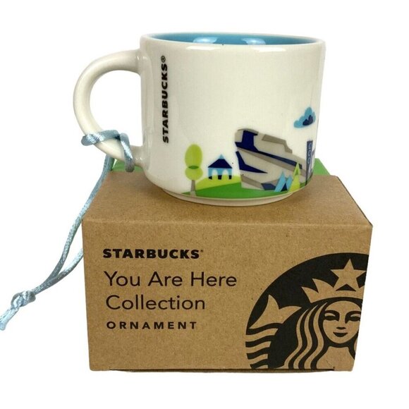 Starbucks Denver Mini Coffee Cup Christmas Ornament 2 Oz You Are Here Collection - Picture 3 of 7